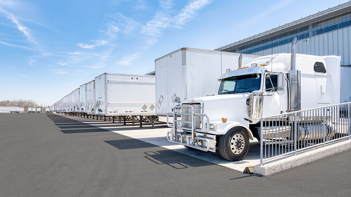 Trucks parked in docks